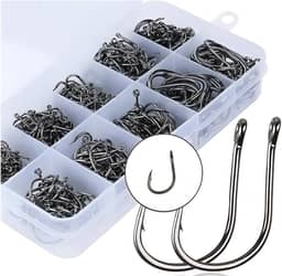 Kit Com 600 Anzóis Aço Carbono #3 Ao #12 + Caixa Pesca Anzol