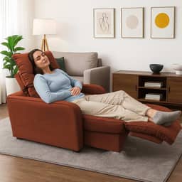 Poltrona Graça Cadeira Papai Mamãe Idoso Reclinável E Retrátil TerraCota