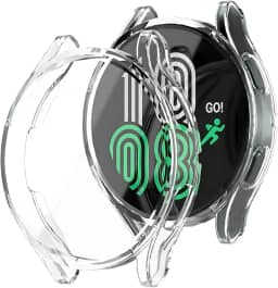 Capa Case 360º protetora em TPU ultrafino compatível com Samsung Galaxy Watch 6 LTE 44mm SM-R945 e Galaxy Watch 6 Wi-Fi 44mm SM-R940 (Transparente)