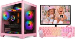 PC Gamer Alligator Shop Rosa Pink Feminino Intel i5 3470 GeForce GT 730 4GB Memoria 16GB DDR3 SSD 240GB Monitor 20