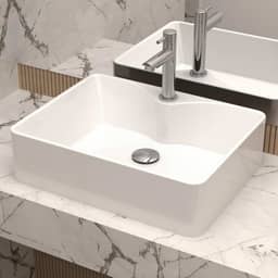 Cuba Pia de Apoio Sobrepor Retangular 48x37 Branca Banheiro Lavabo Beltempo BT-2317