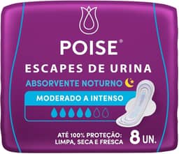 Poise® Absorvente para Escapes de Urina Noturno Moderado 8un