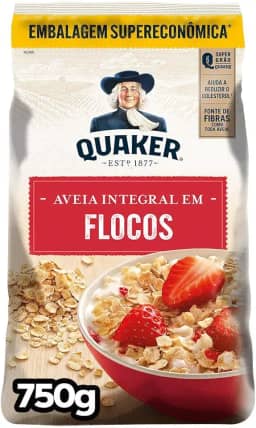 Aveia em Flocos Quaker Pacote 750g Embalagem Supereconômica
