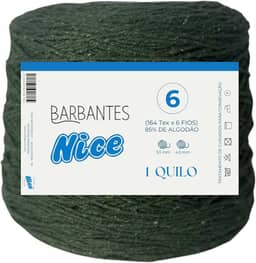 Barbante Parafinado Colorido Para Crochê Fio 6-1kg (VERDE LODO)