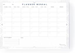 Bloco Planner Mensal Art Déco 50 folhas tamanho A4