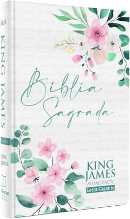 Bíblia Feminina Letra Gigante | King James | BKJ | Floral Branca | Capa Dura