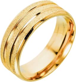 Aliança de Casamento Banhada a Ouro 18k Noivado Premium 7mm Jateadas Extra Luxo Original