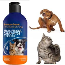 Shampoo Antipulgas Ectoparasiticida Duprat 500ml para Cachorros e Gatos Pulgas Carrapatos Piolhos