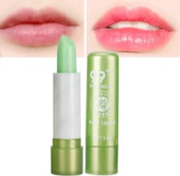 Batom que muda de cor, protetor labial hidratante de aloe vera que muda de cor, ferramenta de beleza