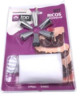 Bicos De Confeitar Inox + Saco Bisnaga 8 Peças Para Confeitaria | Kit Decoração Bolos Cupcakes Tortas Sobremesas