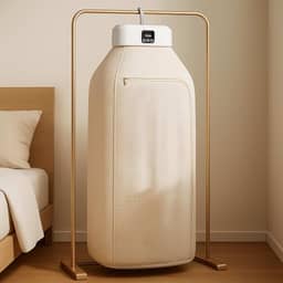 Secador De Roupas Premium Portátil Dobrável 220V, 600W, Com Temporizador, 2 Níveis De Aquecimento, Tela Touch, Antibacteriano, Silencioso E Compacto, Marca VARENZIA