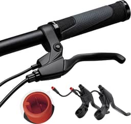 Alavancas de freio de 2 pinos para bicicleta elétrica, manípulos de alavanca de freio, 2 fios, peças de reposição para bicicleta elétrica esquerda e direita (1 par)