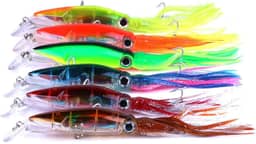Kit 6 Isca Artificial Lula Corrico Pescaria Embarcada Pesca Alto Mar Esportiva Marlin Namorado Cavala Cioba Dourado do Mar Oferta Top