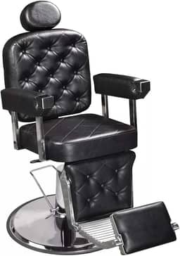 Cadeira de Barbeiro Dubai Premium Marri, Cadeira Giratória e Reclinável para Barbearia e Salão de Beleza, Design Ergonômico, Estrutura em Aço Reforçado, Estofado, Base em Metal - Preto (Marrom Café)