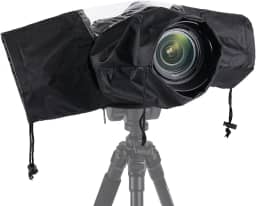 Capa de chuva para câmera, mini capa de câmera à prova d'água, capa de chuva de nylon com cordão e mangas, adequada para câmeras SLR com vários visores de lentes longas e curtas