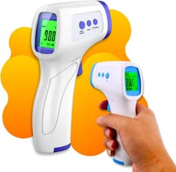 Termômetro digital infravermelho 3 em 1 sem contato. Alta precisão para testa, corpo, líquidos e alimentos. LCD com alarme de febre – Qualidade Premium LNSTORE