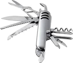 Canivete Suíço Multifuncional, 11 Funções, Aço Inoxidável, 15cm Aberto