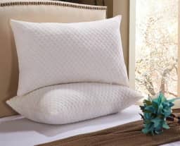 Kit 2 Travesseiros Fibra de Bambu 70x50cm Antistress Alto Firme Antialérgico para Sono Confortável