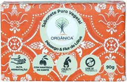 Organica Sabonete Em Barra Vegano Pêssego E Flor De Lótus 90G Orgânica