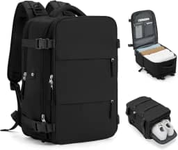 [Assista o Vídeo] Mochila Viagem Avião Low Cost Compartimento Para Sapatos Compartimento Para Notebook Usb Bolso Para Objetos úmidos (PRETO) CODATECH