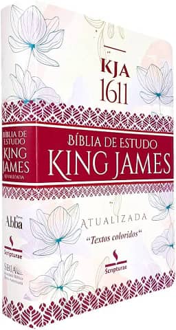 Bíblia de Estudo King James Atualizada | KJA | Textos Coloridos | Letra Grande | Luxo Feminina