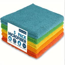 Kit 5 Pano Microfibra Flanela Multiuso 32x32 Não Arranha Macio e Absorvente Limpeza Profunda Automotivo Vidro Pia Uso Doméstico Anti-risco Premium FastJoy