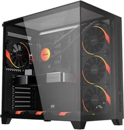 Gabinete Gamer PCYES Forcefield Max Black Vulcan, ATX, Mid-Tower, Vidro Temperado, Sem Fonte e Fan, Preto - GFFMAXBV