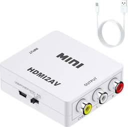 Conversor HDMI para RCA, HDMI para AV, 1080p HDMI para caixa adaptadora de áudio e vídeo analógico composto para TV mais antiga, Stick, Roku, Apple TV, PC, laptop, Xbox, HDTV, com