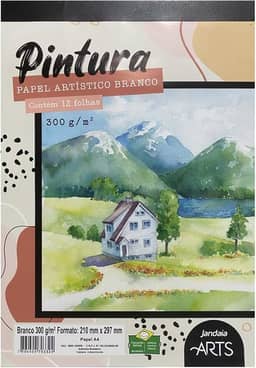 Bloco Pintura, Jandaia, A4, 300 Gramas, 12 Folhas
