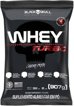 Refil Whey Turbo Morango 907G, Black Skull