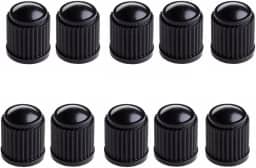 Tampa Válvula Bico Pneu Preto Carro Moto Plástico - Kit com 10 unidades