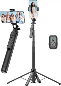 Tripe para Celular, Estabilizador Celular, Rastreamento de Inteligência AI, Cabeça Universal para Câmera