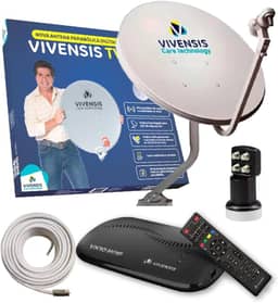 Sunature Kit Parabolica Digital Vivensis Antena + Cabo + LNBF 4 Pontos + Receptor