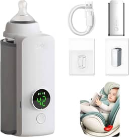 Aquecedor de mamadeira portátil para viagens, aquecimento rápido – aquecedor de mamadeira para leite materno, aquecedor de leite portátil com carregamento super rápido, aquecedor de mamadeira em
