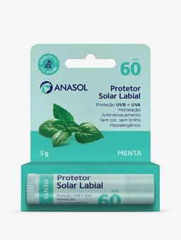 Protetor Solar Labial FPS 60 Menta 5g - Anasol