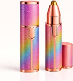 Depilador Facial Feminino 2 em 1 Tipo Batom, Removedor de Pelos e Aparador de Sobrancelhas, Buço e Rosto, Depilador Elétrico Portátil Recarregável com Luz LED