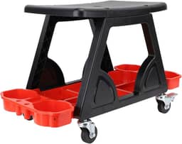 TOPINCN Banco Mecânico, Banco Rolante de Garagem Com Rodas Assento Mecânico para Serviço Pesado Com Bandeja de Ferramentas para Reparo Automotivo, Detalhamento e Oficina de Automóveis