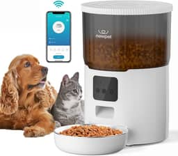 NEWPET Alimentador Automático Cães Gatos Pets,4L Tuya APP Alimentador Pet Gato Cão Automático Wi-fi Smart Programável 1-4 Refeições por Dia