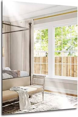 Espelho Decorativo Retangular 60X40cm Ladipado 4mm de Espessura com KIT Instalação para Parede Sala Quarto e Banheiro