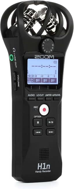Gravador De Voz Digital Zoom H1N Handy Recorder Mic X/y