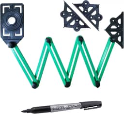 Régua Multi Ângulo para Marcação de Furo em Piso Azulejos e Porcelanato + Marcador Preto