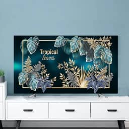 Capa de TV para ambientes internos Capas de tela universal à prova de poeira para LCD LED montado na parede protetor de tela de TV de mesa decoração de sala de estar azul-escuro 4||32 polegadas (80 x