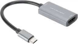 Pissente Placa de Captura de Vídeo para TypeC 4K 1080P Dispositivo de Transmissão Ao de Jogos de Alta Definição para Gravação de Conferências de Streamers Cinza Prateado Z29A