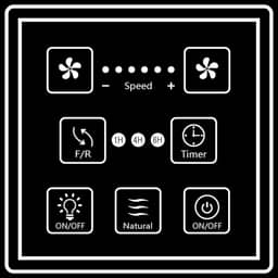 ABZ Ventilador De Teto Com Controle Parede Fio, Interruptor, Preto