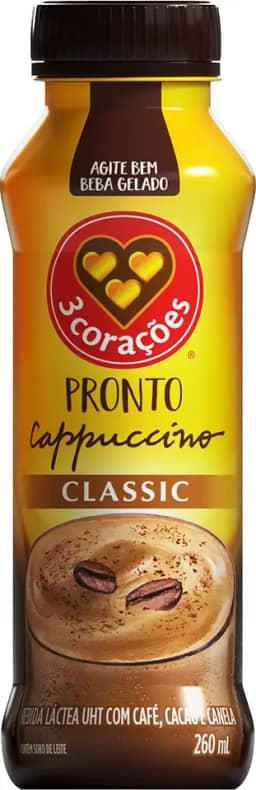 Bebida Láctea Cappuccino Classic 3 Corações 260ml