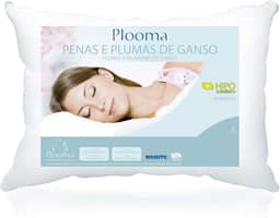 Travesseiro 80% Penas 20% Plumas 50x70, Plooma, Penas e Plumas de Ganso, Branco