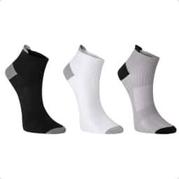 Kit 3 Pares Meia Performance Poliamida Unissex Cano Curto Soquete Esportiva Corrida Ciclismo