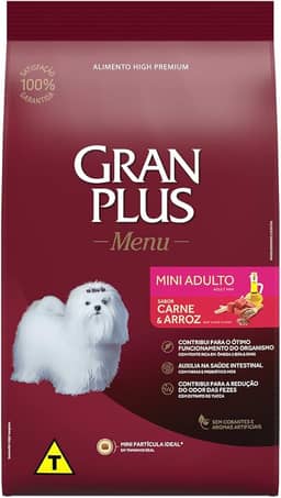 Granplus Ração Para Cães Adultos Mini Gran Plus Menu Carne E Arroz 3Kg