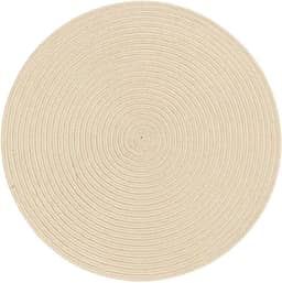 Kit 6 Jogos Americanos Redondos Decorativos | Cores Variadas | Elegância e Proteção para Mesa de Jantar (Bege, 4 peças)