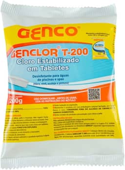Genclor T-200 Tablete 200g Cloro Estabilizado Para Manutenção de Água de Piscina
